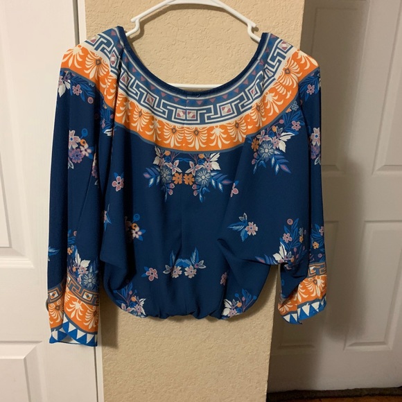 Lose cross down elastic waist fitting shirt - Picture 2 of 2